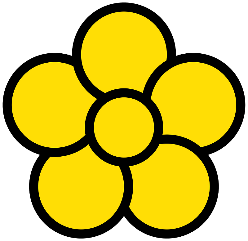 Five petal flower icon