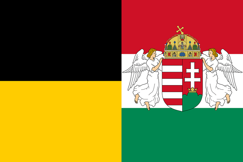 Hybrid flag of the Habsburg Monarchy and the Kingdom of Hungary