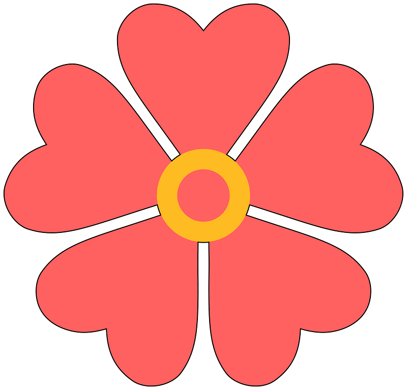 Flower with heart-shaped petals