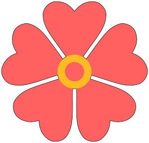 Flower with heart-shaped petals