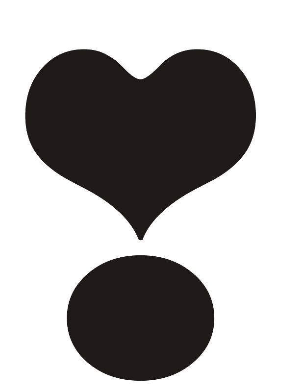 Exclamation Mark Heart Black