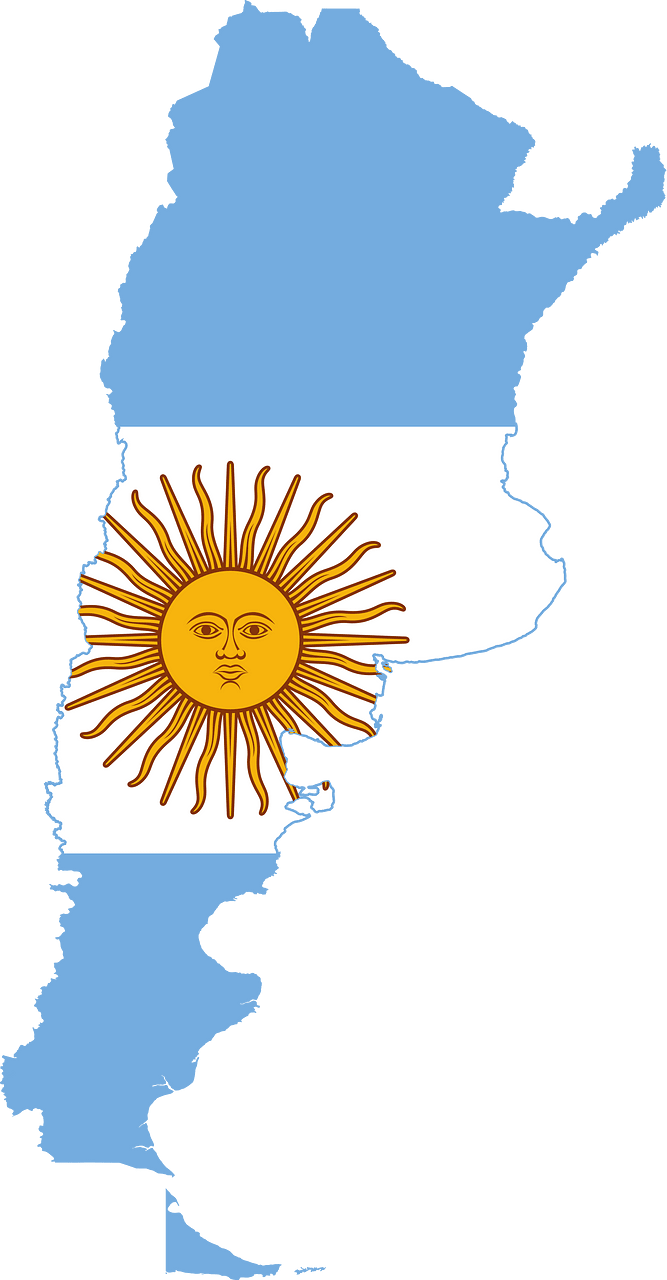 Flag map of Argentina