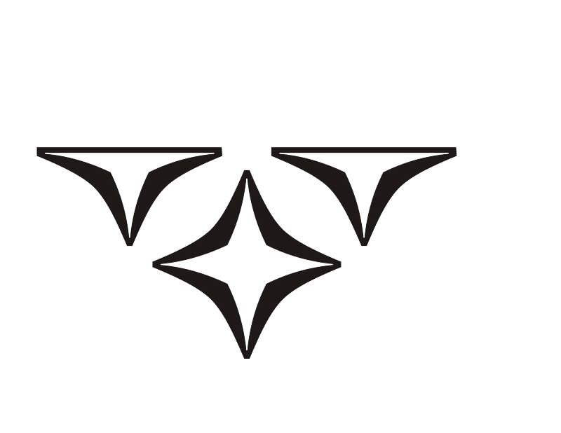 Rhomb Stars Composition Black Down