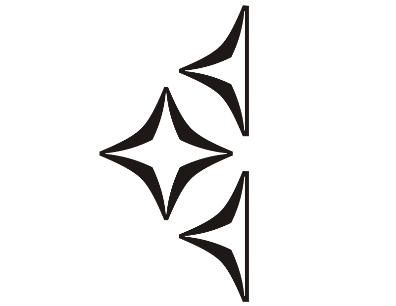 Rhomb Stars Composition Black Left