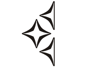 Rhomb Stars Composition Black Left