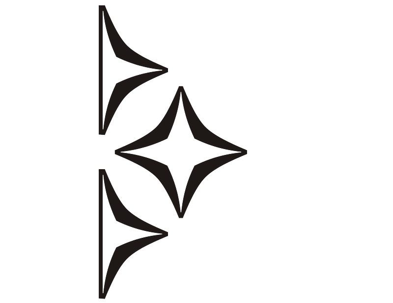 Rhomb Stars Composition Black Right