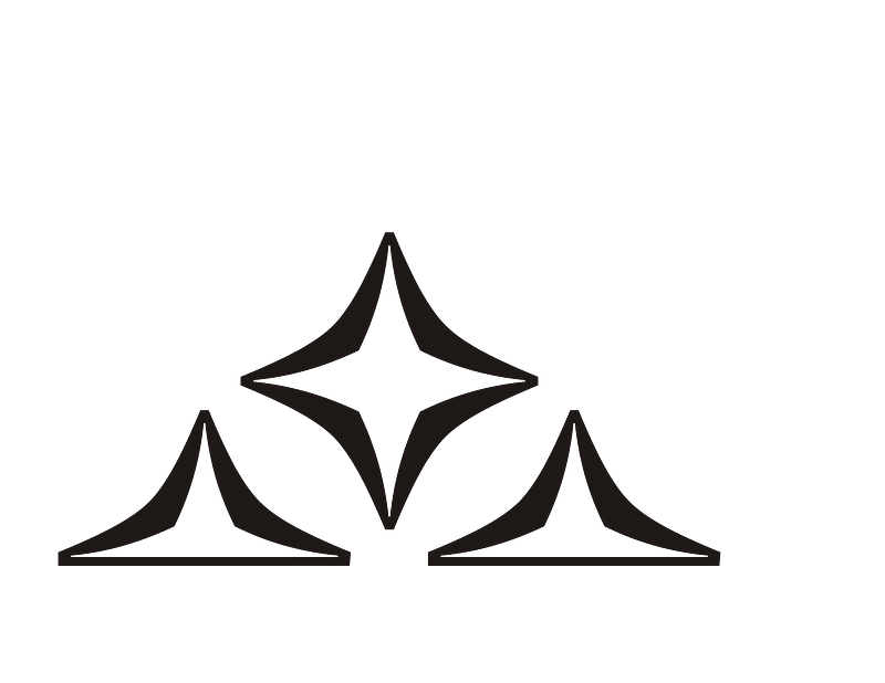 Rhomb Stars Composition Black Up
