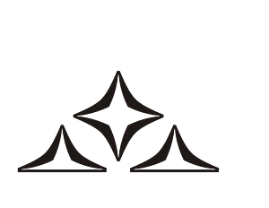 Rhomb Stars Composition Black Up