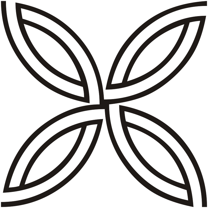 Ribbon Leafs Ornament Black