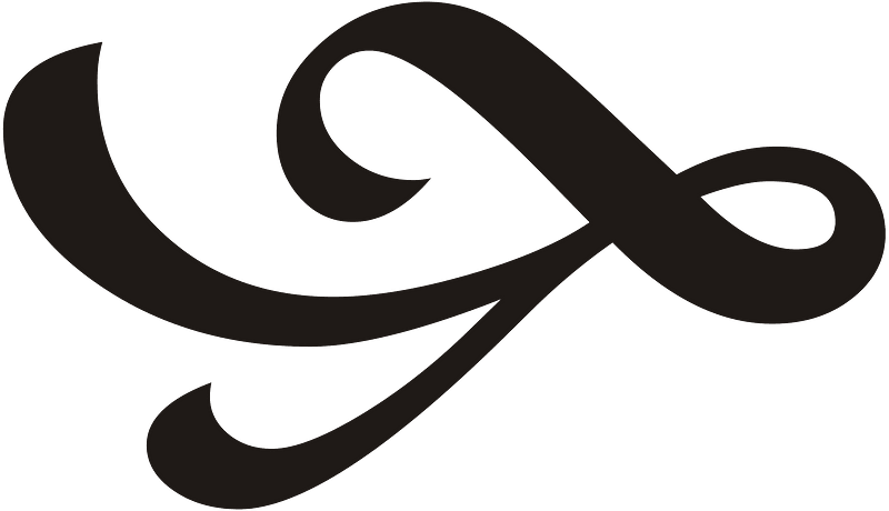 Ribbon Ornament Black Left Up