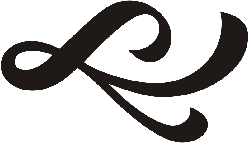 Ribbon Ornament Black Right Up
