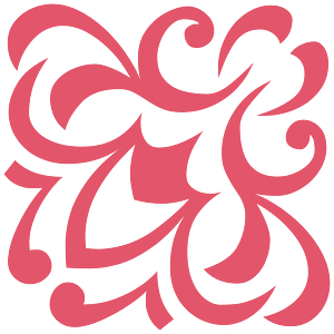 FlowerS Ornament Red Down Left