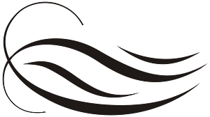 Four Lines Ornament Black Up Left