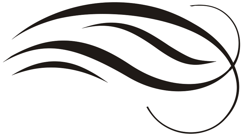 Four Lines Ornament Black Down Right