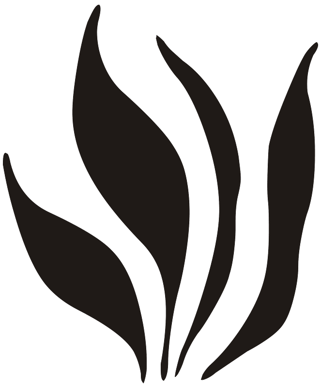 Grass Leaves Ornament Black Right