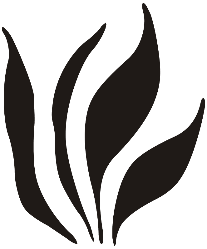 Grass Leaves Ornament Black Left