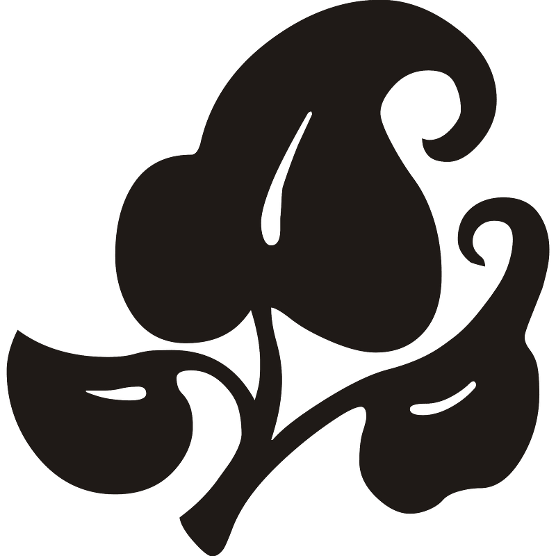Leaves3 Ornament Black L