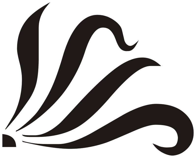 Leaves4 Ornament Black Left