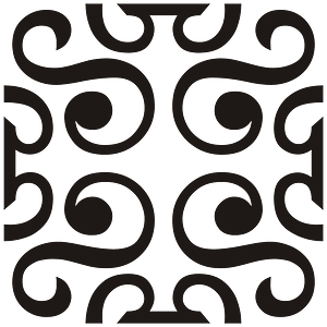 S-shaped Square Ornament Black
