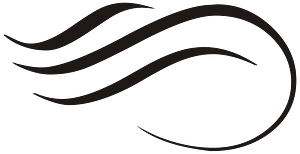 Three Lines Ornament Black Down Right