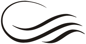 Three Lines Ornament Black Up Left