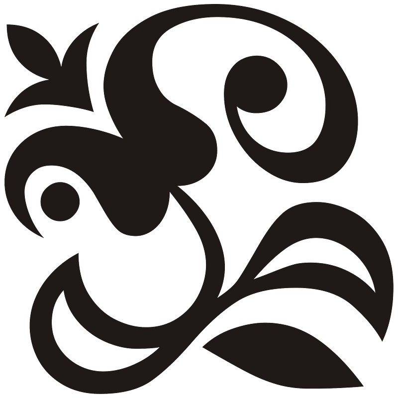Tulip Ornament Black L