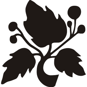 Twig&3Leaves Ornament Black R