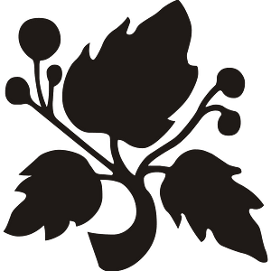 Twig&3Leaves Ornament Black L