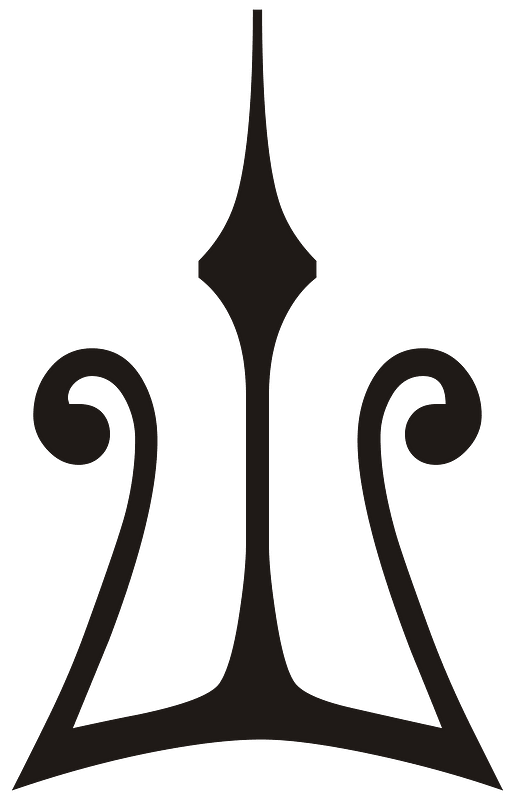Candle-shaped Angular Ornament Black