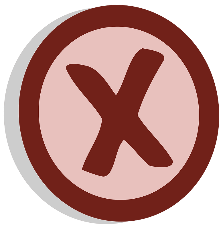 Symbol delete vote darkened
