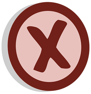 Symbol delete vote darkened