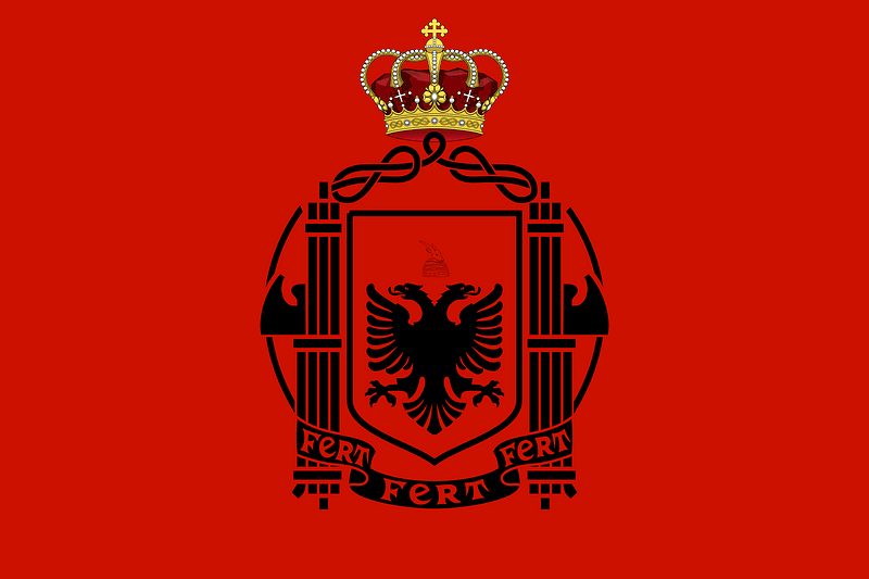 Flag of Albania (1939-1943; crowned)