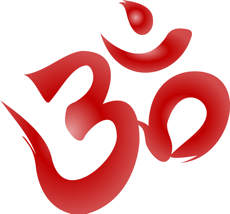 Aum calligraphy Red