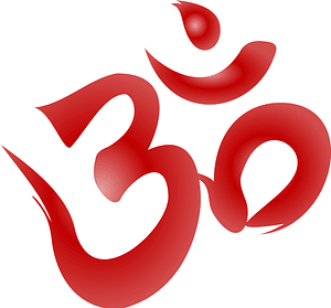 Aum calligraphy Red