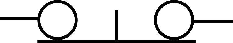 Push-to-break switch electronic symbol