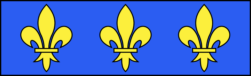 Pièce héraldique Chef de France moderne