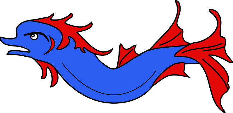 Meuble héraldique Dauphin nageant