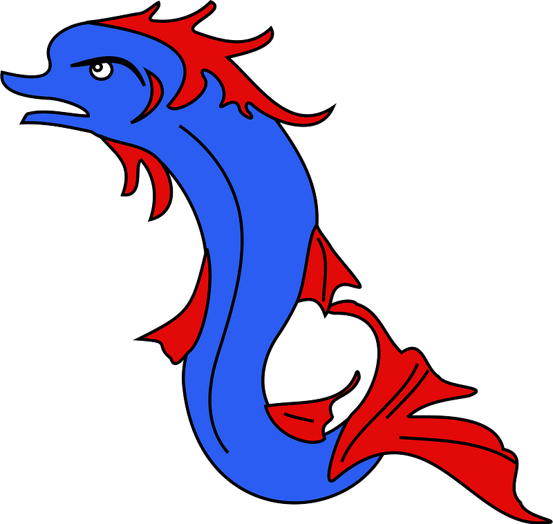 Dauphin hauriant (queue contournée)