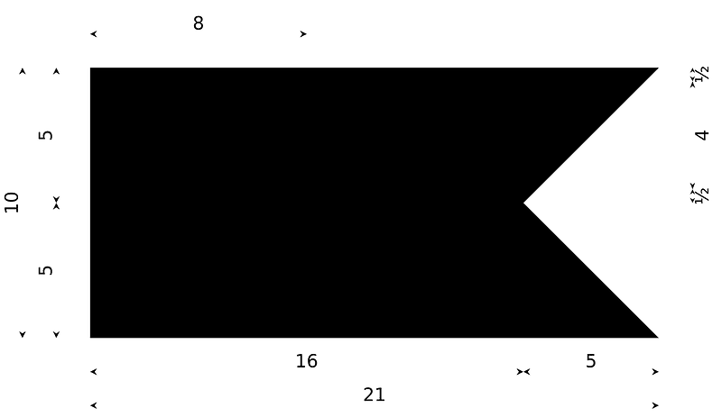 Polish naval ensign construction sheet