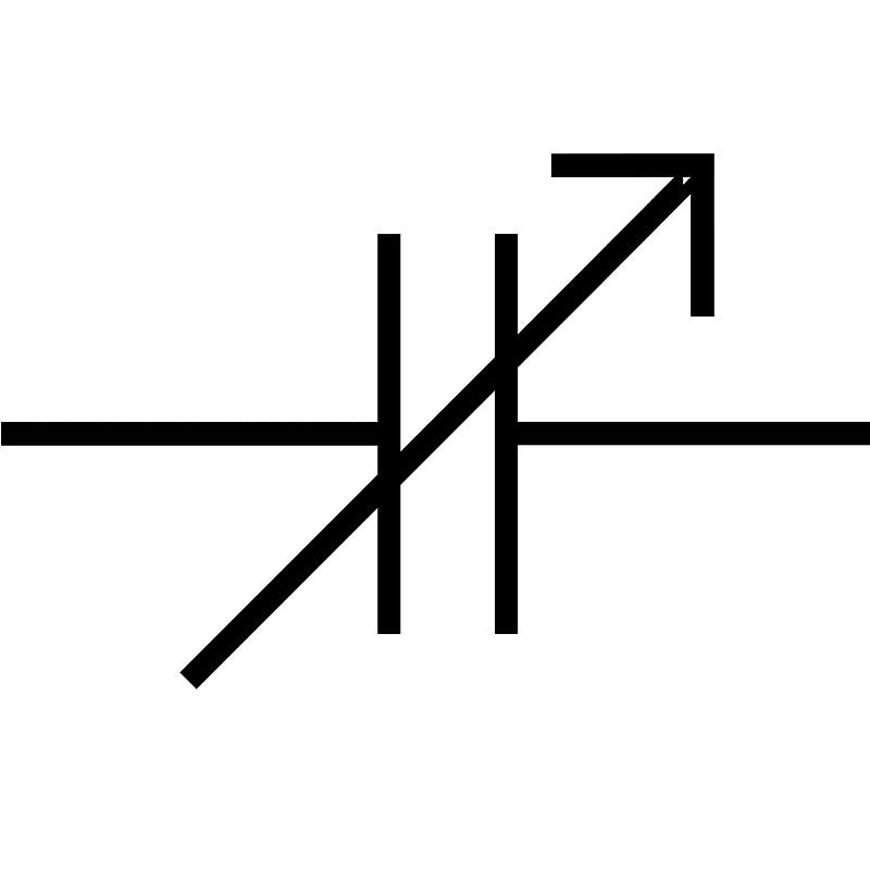 Variable capacitor symbol 2