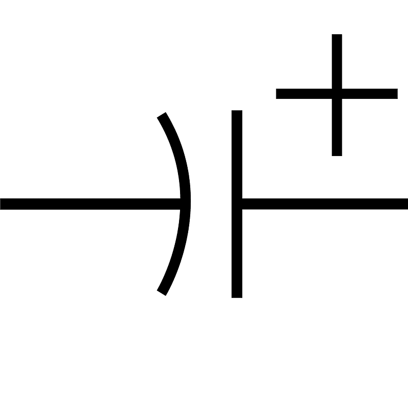 Polarized capacitor symbol alternative