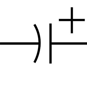 Polarized capacitor symbol alternative