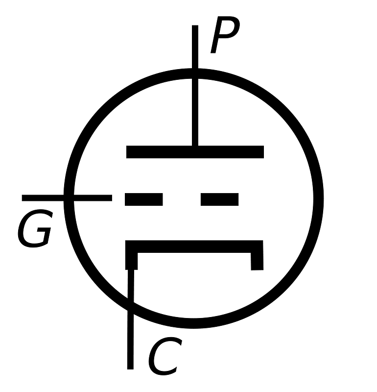 Triode with cathode labeled