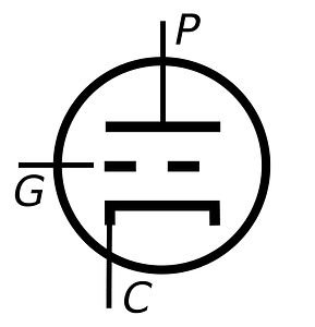 Triode with cathode labeled