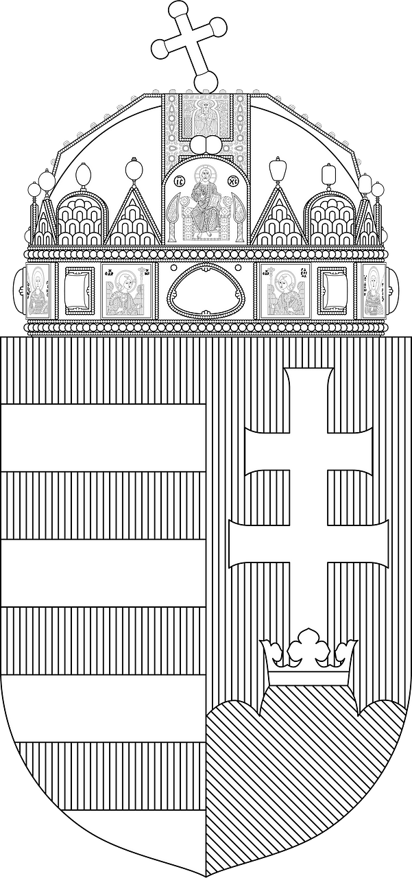 Coat of arms of Hungary (monochrome)