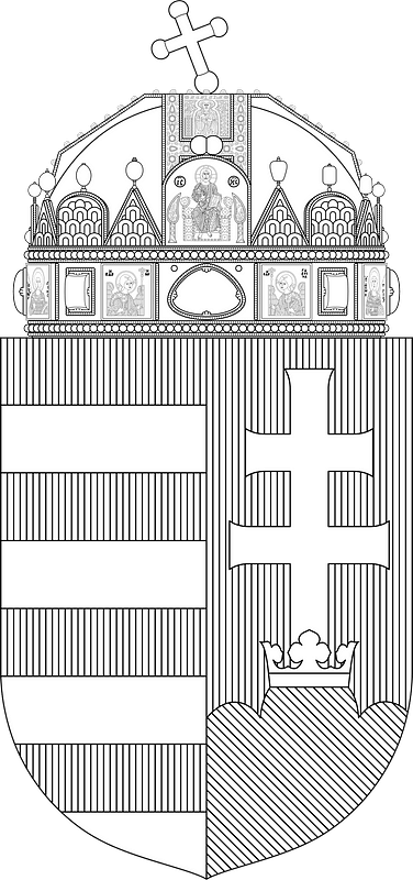 Coat of arms of Hungary (monochrome)