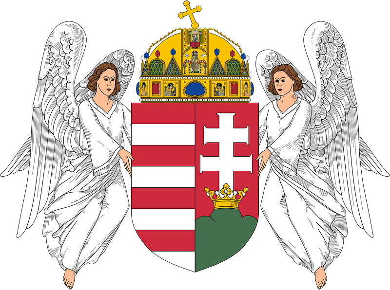 Coat of arms of Hungary (1915-1918, 1919-1946; angels)