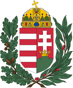 Coat of arms of Hungary (1915-1918, 1919-1946; oak and olive branches)