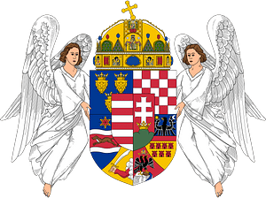 Coat of arms of the Lands of the Holy Hungarian Crown (1915-1918, 1919-1946; angels)