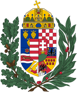 Coat of arms of the Lands of the Holy Hungarian Crown (1915-1918, 1919-1946; oak and olive branches)